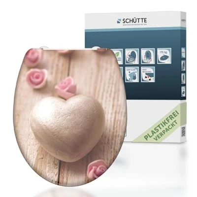 Abbildung von Schütte WC Sitz &quot;Romantik&quot;, Duroplast, mit Absenkautomatik und Schnellverschluss