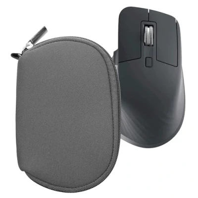 Abbildung von kwmobile Hülle kompatibel mit Logitech MX Master 3 / 3S 2S Neopren für PC Mouse Schutzhülle Computer Maus Tasche Dunkelgrau