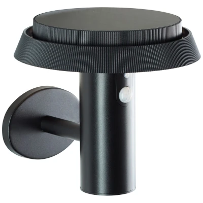 Abbildung von Brilliant LED Außen Wandleuchte &quot;Alvero&quot;, Solar, 21 cm, 500 lm, 3000 K, Metall, schwarz