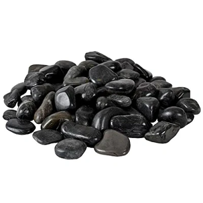 Abbildung von INTERGARDEN Zierkies Dekosteine schwarz poliert 20 kg, Kieselsteine Garten 2 3 cm, (Sack)