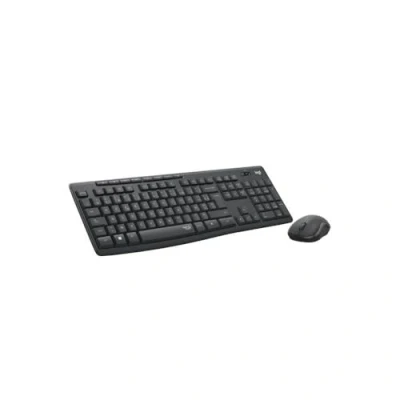 Abbildung von Logitech MK295 Silent kabelloses Maus und Tastaturset mit SilentTouch Technologie, Ziffernblock in Standardgröße, sofortige kabellose Reaktionsfähigkeit, 90% weniger Lärm, französisches QWERTY(Grau)