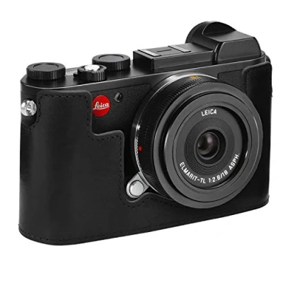 Abbildung von MegaGear Ever Ready Echtleder Kamera Halbtasche mit Trageriemen für Leica CL Schwarz