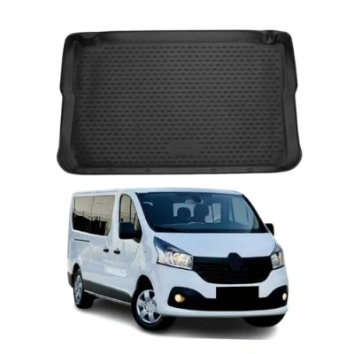 Abbildung von OMAC Kofferraummatte Kofferraumwanne kompatibel mit Renault Trafic 2014 2021 Gummi TPE Schwarz