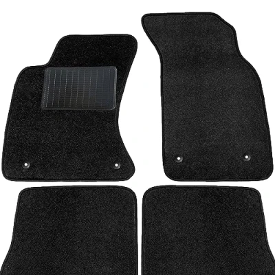 Abbildung von moto MOLTICO Fußmatten Auto Velours Autoteppiche Schwarz Automatten Set 4 teilig passend für Audi TT 8N 1998 2006 (Schwarze Ziernähte)