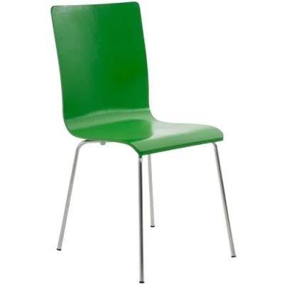 Abbildung von CLP Besucherstuhl Pepe I Ergonomisch Geformter Lehnstuhl Mit Holzsitz Stabiles Metallgestell Komfort Und Stil Robuster Konstruktion, Farbe:grün