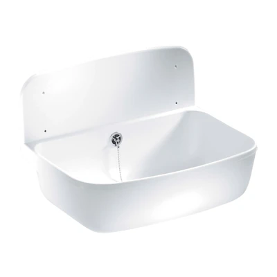 Abbildung von CORNAT Waschbecken, Wandausgussbecken mit Überlauf, Breite 49,5 cm