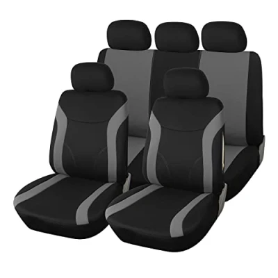 Abbildung von Upgrade4cars Auto Sitzbezüge Set Schwarz Grau Schonbezüge Universal für Fahrersitz &amp; Beifahrer Zubehör Innenraum