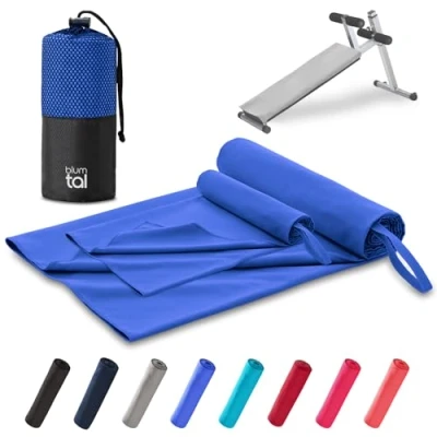 Abbildung von Blumtal Handtuch Fitness im 2er Set, Mikrofaser Sporthandtuch Fitnessstudio, (2 St), 80 x 40 cm