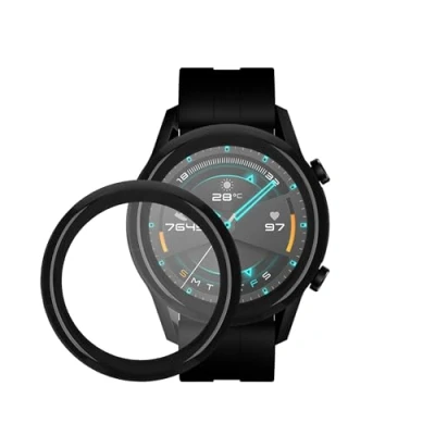 Abbildung von kwmobile 2X Transparente Displayschutzfolie kompatibel mit Huawei Watch GT2 (42mm) Folie Schutzfolie für Fitness Tracker robuster Displayschutz