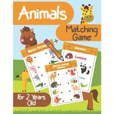 Abbildung von Animals Matching Game For 2 Years Old: Games Toddlers, Activity Book Toddlers