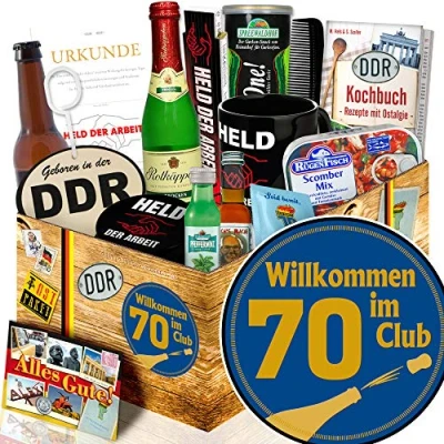Abbildung von Wilkommen im Club 70 Geschenke zum 70. Geburtstag Idee Geschenk Mann DDR