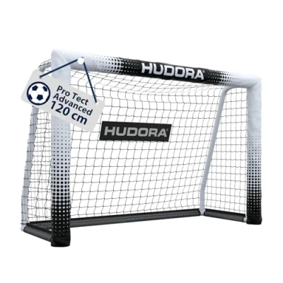 Abbildung von HUDORA Fußballtor Pro Tect Outdoor mit Netz und wetterfester Ummantelung für Kinder Erwachsene Einfacher Aufbau im Garten Hochwertige Torwand Reiß Klettverschlüssen