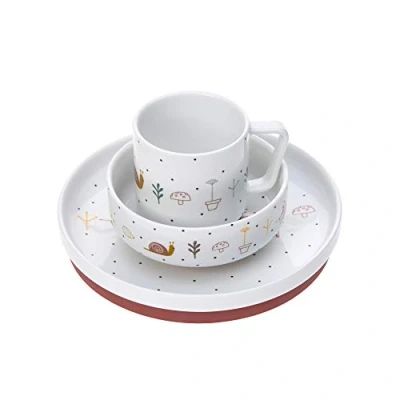 Abbildung von LÄSSIG Kindergeschirr Set Garden Explorer, Schnecke (3 tlg), 1 Personen, Porzellan, rutschfest