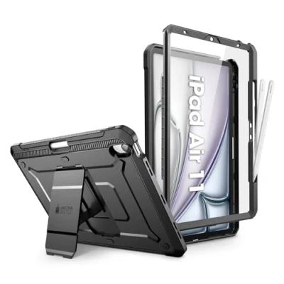 Abbildung von SUPCASE für iPad Air 6th Generation 11 Zoll Hülle M2 2024, Bumper Case 360 Grad Schutzhülle mit Displayschutz &amp; Stifthalter Ständer 6th/5th/4th (11/10,9 Zoll, 2024/2022/2020) (Schwarz)