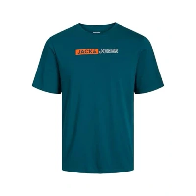 Abbildung von Jack &amp; Jones LOGO Tshirt print, Herren, Größe: 4XL, Deep teal