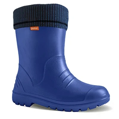 Abbildung von DEMAR. federleichte Kinder EVA Gummistiefel gefüttert Dino (26/27, dunkelblau)