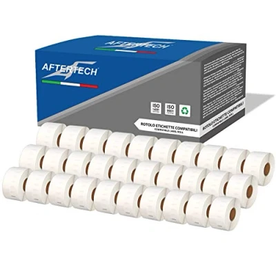 Abbildung von Aftertech 30 x 99012 36 89 mm kompatible Klebeetiketten (260 Etiketten/Rolle = 7800 insgesamt) für Dymo LabelWriter Seiko SLP Drucker S0722400 30x99012