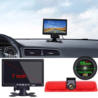 Abbildung von 「18mm Linse Top Qualität Rückfahrkamera + 7 Zoll TFT LCD Bildschirm Monitor」Bremsleuchte Auto Dach für VW Caddy Life 2K Facelift III Kasten 2KA Kombi Cross Maxi Tdi dritte 3 2003 2014