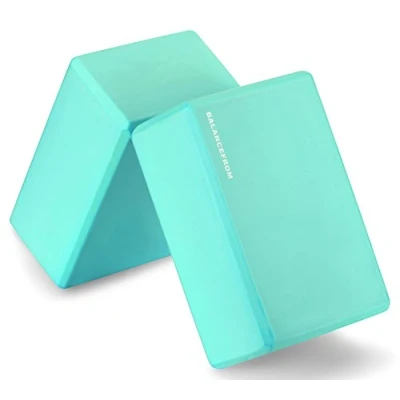 Abbildung von BalanceFrom Unisex Erwachsene GoYoga Set mit 2 hochdichten Yoga Blöcken, je 22,9 x 15,2 10,2 cm, Grün