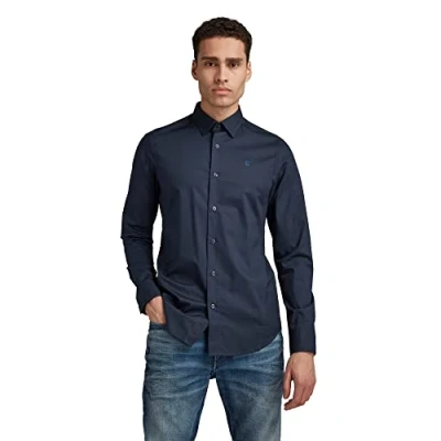Abbildung von G Star Dressed Super SLIM Hemd, Herren, Größe: XXS, Mazarine blue