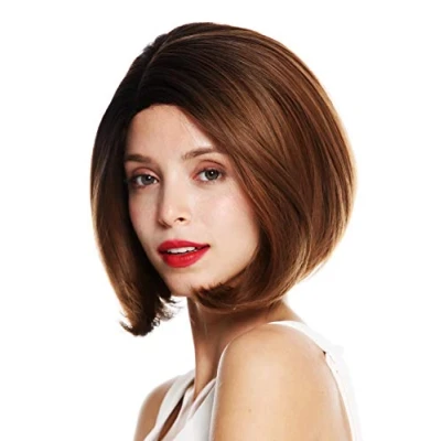 Abbildung von WIG ME UP SS132 12/24B/30AR Perücke Damenperücke kurz Bob glatt geschwungene Spitzen Mittelscheitel Braun Rotbraun Blond gesträhnt