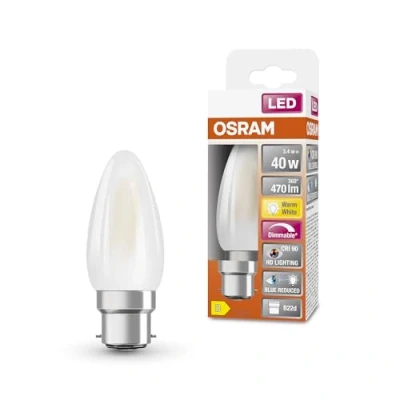 Abbildung von OSRAM Superstar dimmbare LED Lampe mit besonders hoher Farbwiedergabe (CRI90) für B22d Sockel, mattes Glas ,Warmweiß (2700K), 470 Lumen, Ersatz herkömmliche 40W Leuchtmittel, dimmbar, 1 er Pack