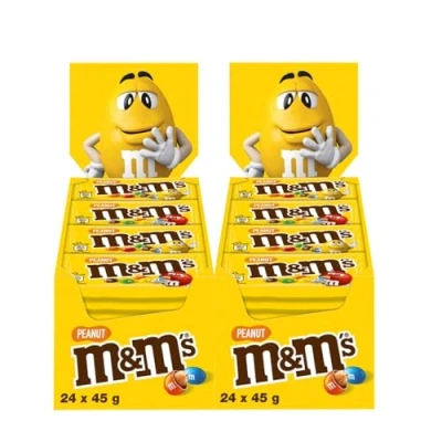Abbildung von M&amp;Ms Peanut 2x 24x 36g Schokolinsen Erdnüsse in Milchschokolade mit Zuckerüberzug