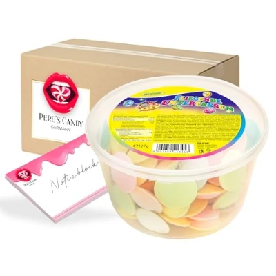 Abbildung von 127 g Brause Ufos mit Brausefüllung Esspapier Geschenk von Pere&#039;s Candy