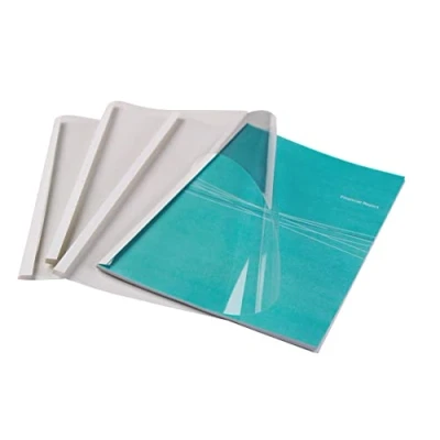 Abbildung von Fellowes Thermobindemappen Standard, 150 Mikron Vorderseite (PVC) / 200g/m² Rücken (glänzend), weiß
