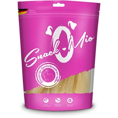 Abbildung von SnackOMio Premium Hundesnack knusprige Kaninchenohren natur, getreidefrei, 1er Pack (1 x 300g)