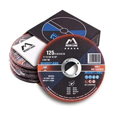 Abbildung von Merryland Trennscheibe 125 Metall Stahl Edelstahl für Winkelschleifer, X 1,6 mm Dünn Flexscheibe Gerade 25 Stück, Experten Line E11081642