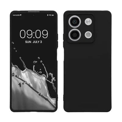 Abbildung von kwmobile Slim Case kompatibel mit Xiaomi Redmi Note 13 5G Hülle Handyhülle aus Silikon in Schwarz