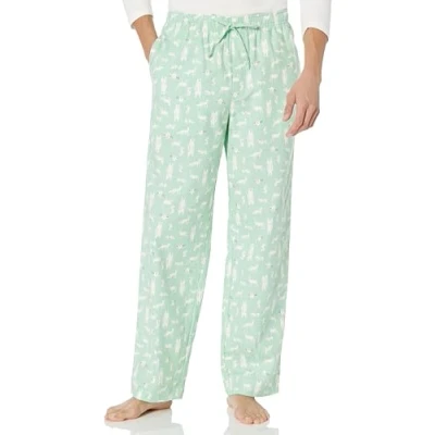 Abbildung von Amazon Essentials Herren Pyjamahose aus Flanell (erhältlich in Big &amp; Tall), Minzgrün Waldtiere, XS