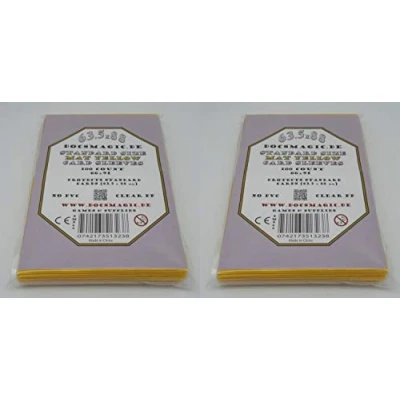 Abbildung von docsmagic.de 2 x 100 Mat Yellow Card Sleeves Standard Size 66 91 Gelb Kartenhüllen PKM MTG