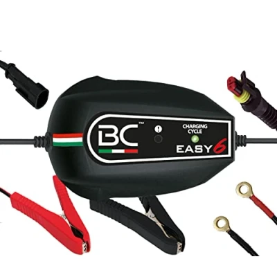 Abbildung von BC Battery Controller EASY 6, Intelligentes Batterieladegerät und Erhaltungsladegerät mit 6 Ladezyklen für alle 12V Blei Säure Autobatterien Motorradbatterien, 1 Amp