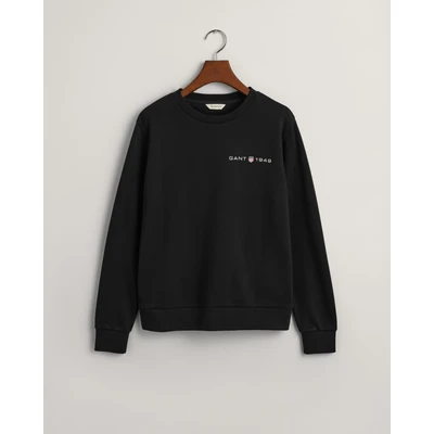 Abbildung von GANT Printed Graphic Cneck Sweatshirt, Damen, Größe: Large, Black