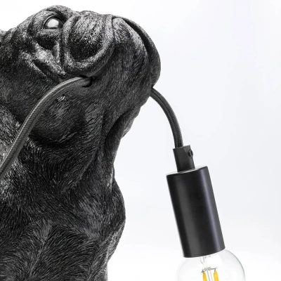 Abbildung von Kare Design Tischlampe Toto Schwarz, Hund, 35cm Höhe, Kunstharz, Tierdesign, Moderne Tischleuchte, Schlafzimmer, Wohnzimmer, keine Leuchtmittel inklusive, 35x28x19 cm (HxBxT)