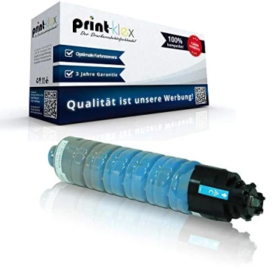 Abbildung von Print Klex Tonerkartusche kompatibel für Ricoh Aficio SPC440DN SPC440Series SPC441DN 821077 Blau Cyan Toner Plus Serie