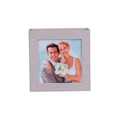 Abbildung von Elegantdisk USB Box mit Bildfenster für 1 Stick Flash Drive. Aufbewahrungsbox, Etui, Hülle (Beige)
