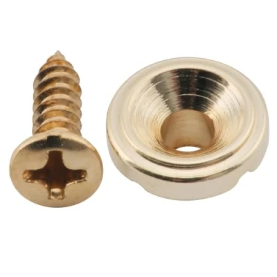 Abbildung von Musiclily Pro Stahl Vintage Rund Telecaster Saitenniederhalter für Tele Style E Gitarre, Gold