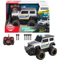 Abbildung von Dickie Toys RC Auto Suzuki Jimny Police (20 cm) ferngesteuertes Polizeiauto ab 3 Jahre mit Licht &amp; Sound, Remote Control Car für Kinder, 8 km/h, 2,4 GHz Fernbedienung, inkl. Batterien