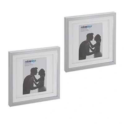 Abbildung von relaxdays Bilderrahmen Set 25x25 cm 2er Set, Silber