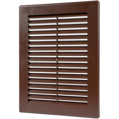 Abbildung von Vent Systems 150x200 mm Braune Lüftungsabdeckung flache, rechteckig Lüftungsschlitze Integrierter Insektenschutz HVAC Lüftungsöffnungen für Badezimmer, Heimbüro