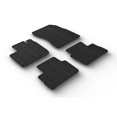 Abbildung von Gledring 0805 Fußmattensatz Gummi vorne und hinten 4 schwarz 750mm 550mm NISSAN: Qashqai III