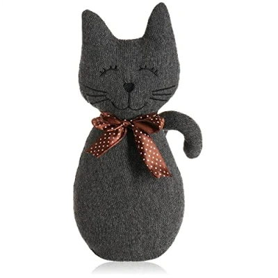 Abbildung von COM FOUR® Türstopper, schwerer Türhalter, süßes Katzendesign, funktionelles Wohnaccessoire, Stopper für Fenster und Türen, optimal bei Durchzug (Katze Krissy)