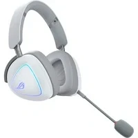 Abbildung von ASUS ROG Delta II White kabelloses RGB Gaming Headset (ROG SpeedNova, Bluetooth, 2,4 GHz, 3,5 mm Anschluss, 10 Super Breitband Boom Mikrofon, DualFlow Audio, 110h Akkulaufzeit, Aura Sync, weiß)
