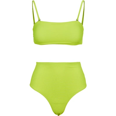 Abbildung von Urban Classics Ladies HIGH Waist Bikini, Damen, Größe: Small, Electriclime