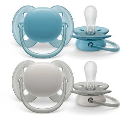 Abbildung von Philips Avent Ultra Soft Schnuller 6 18m 2er Pack, Blau/Weiß