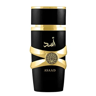 Abbildung von ASAD Eau de Parfum, 100 ml, hergestellt in Dubai, mit Noten von Ananas, Tabak, Bernstein, Vanille und Patchouli, orientalischer Duft, perfekt für Damen Herren