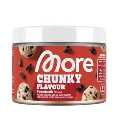Abbildung von MORE Chunky Flavour, Stracciatella, 150 g, vegan, Geschmackspulver zum Süßen, ohne viel Zucker und Kalorien, mit Inulin Laktase made in Germany